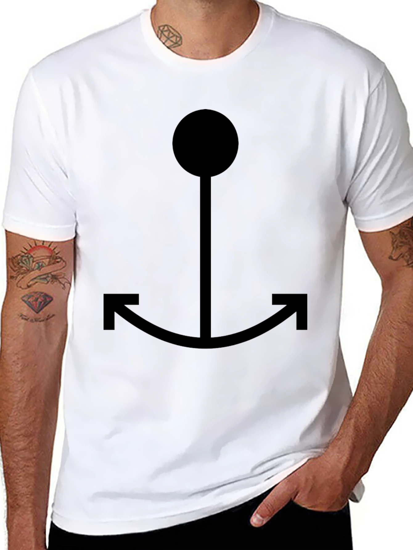 Black Anchor Graphic Tee - Casual Style