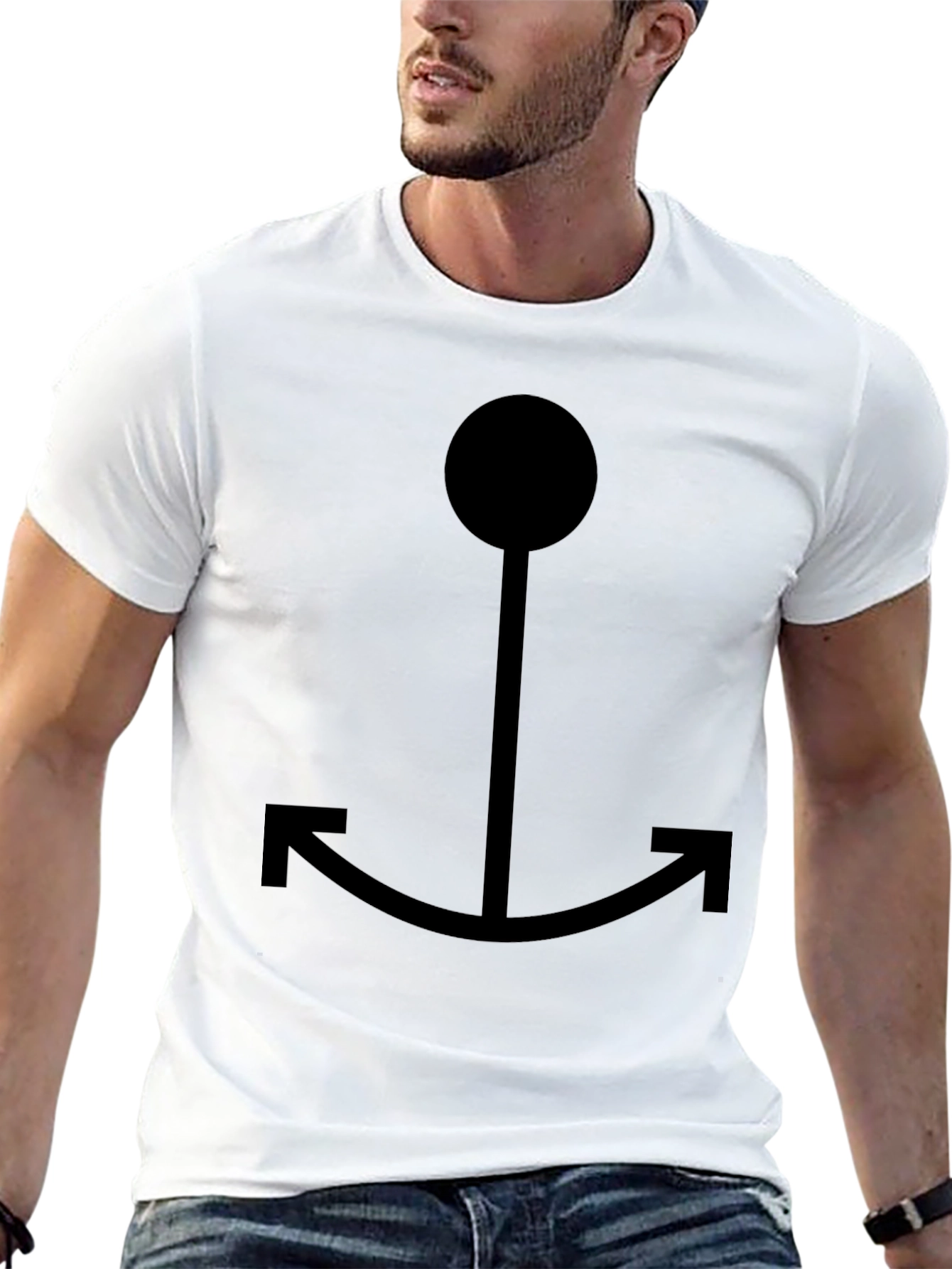 Black Anchor Graphic Tee - Casual Style