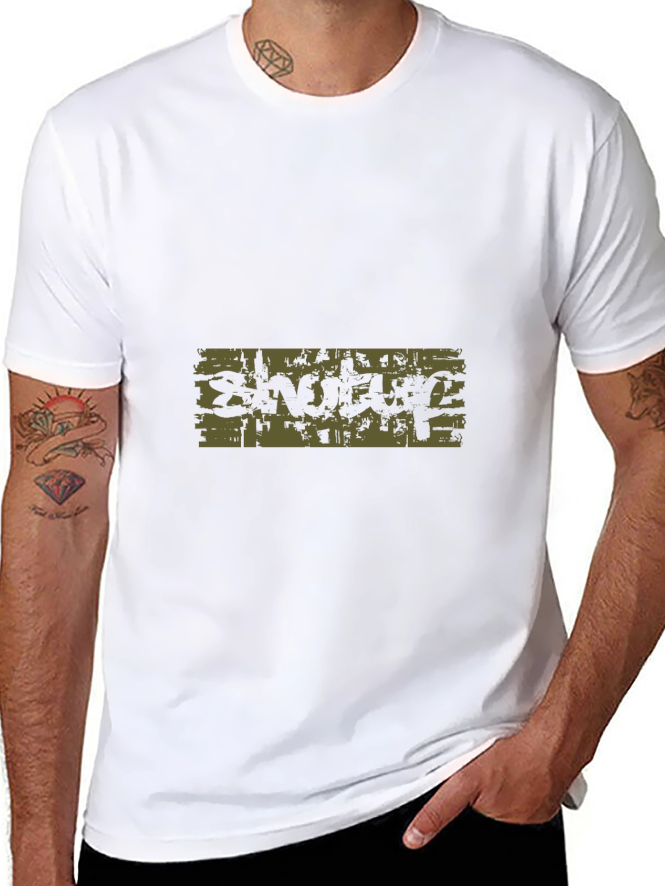 Graphic Print Black Tee