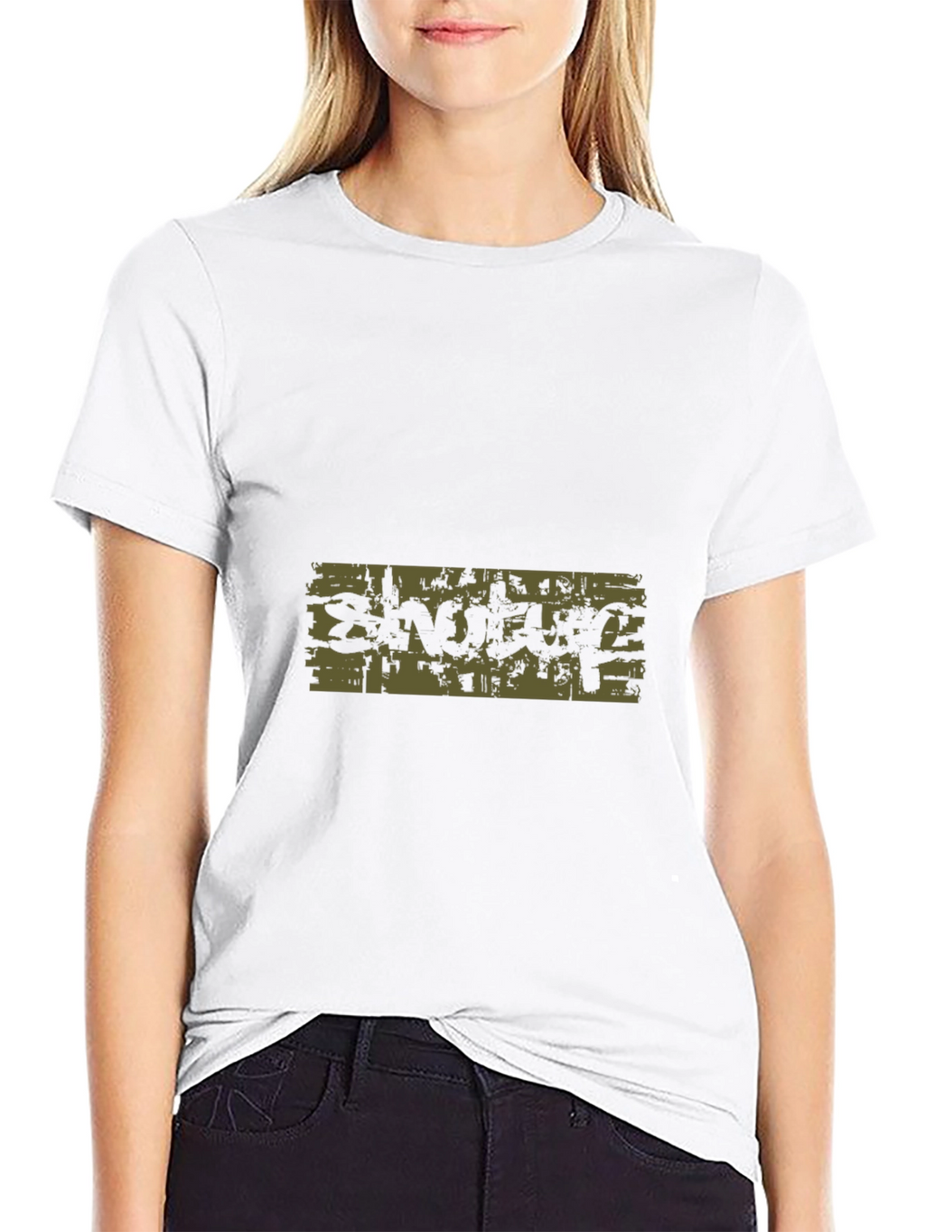Graphic Print Black Tee