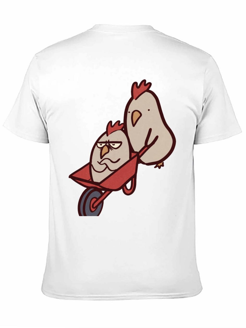 Funny Chicken Wheelbarrow Black T-Shirt