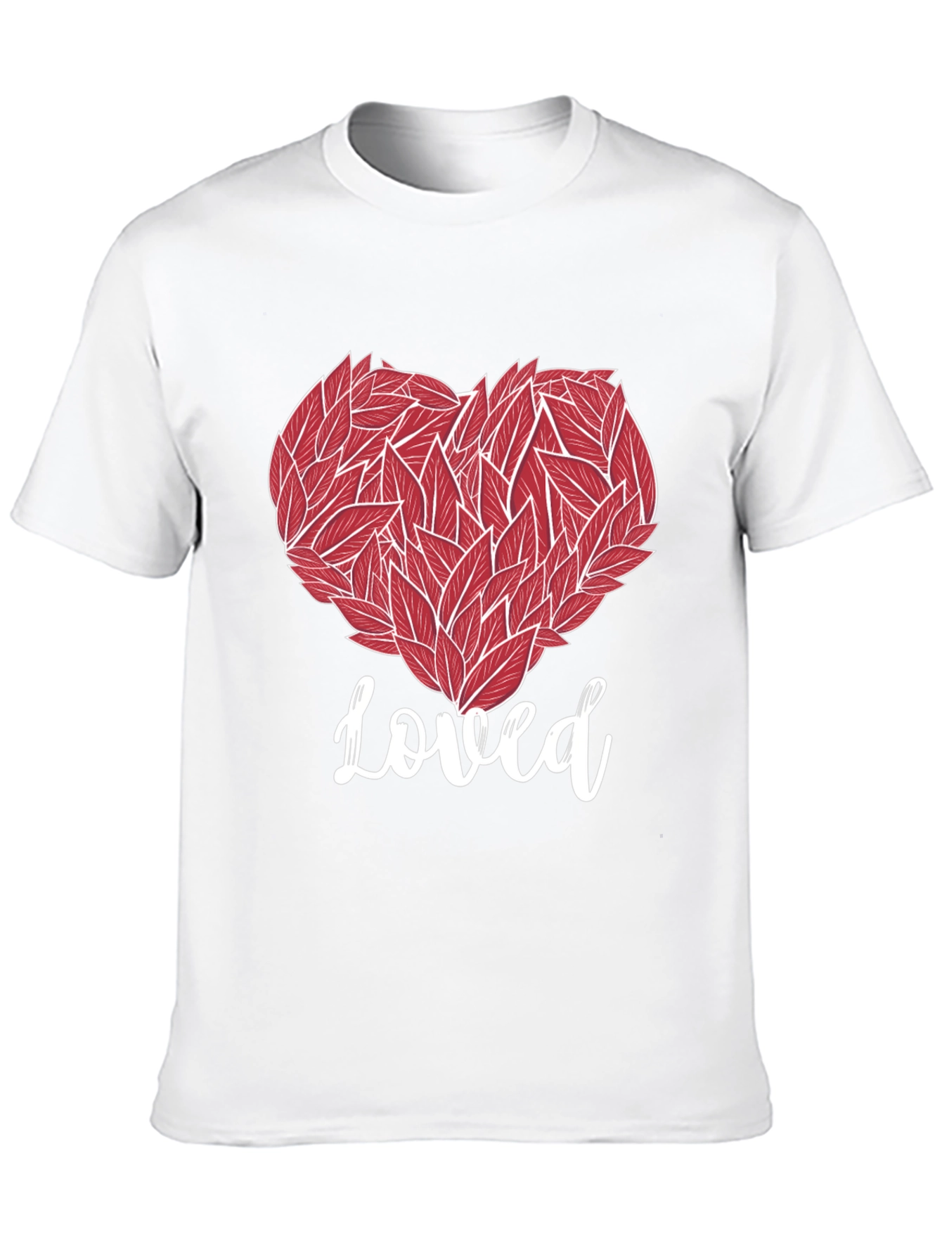 Loved Heart Graphic Tee - Black Cotton T-Shirt