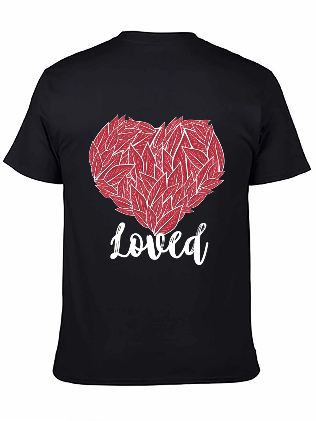 Loved Heart Graphic Tee - Black Cotton T-Shirt