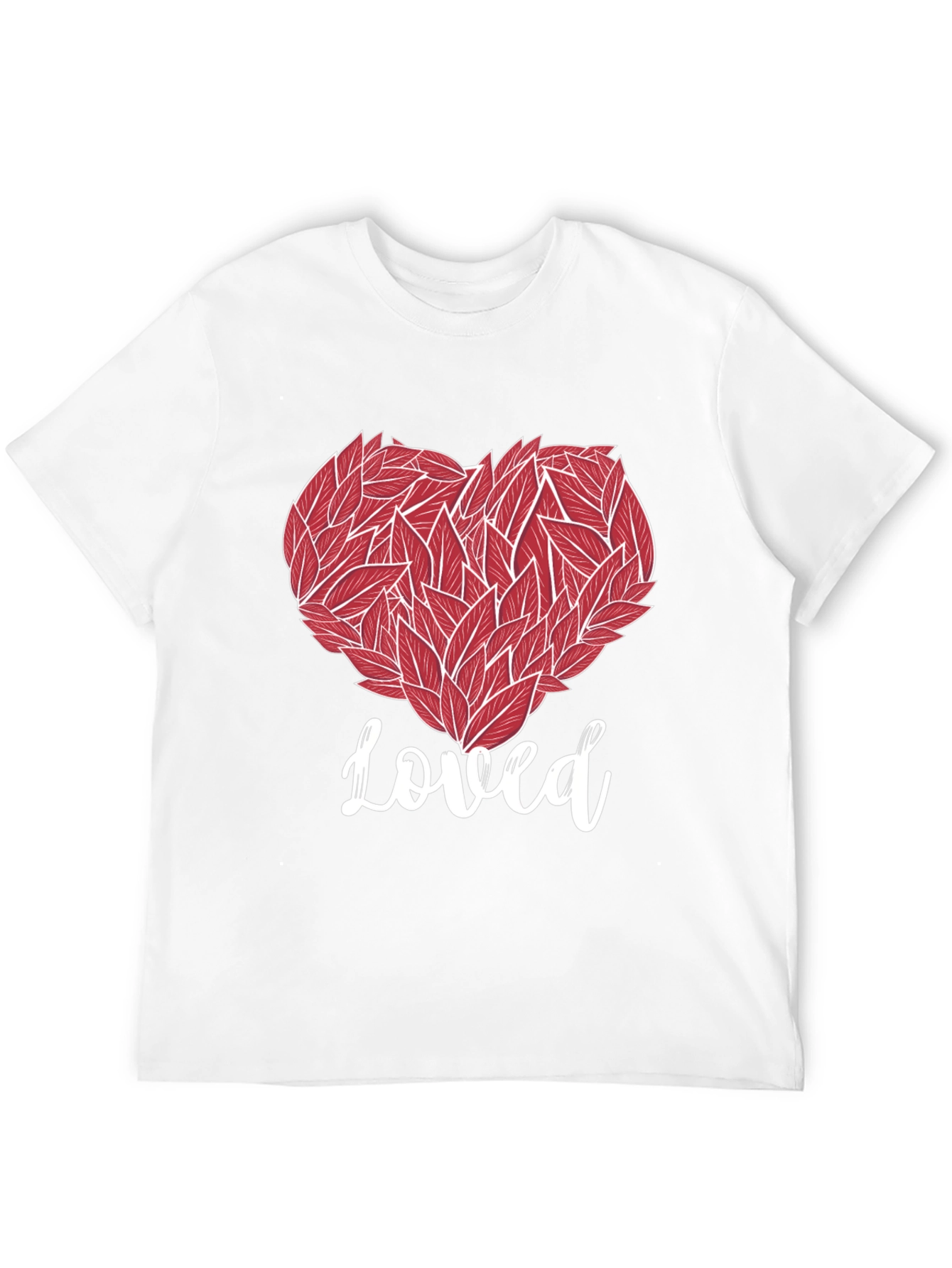 Loved Heart Graphic Tee - Black Cotton T-Shirt
