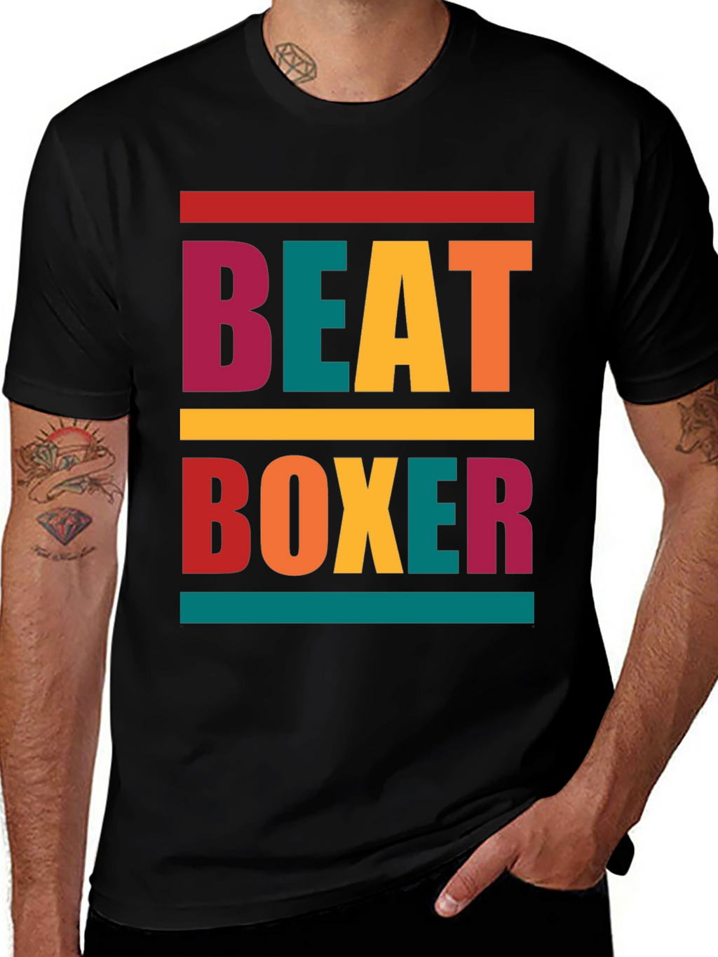 Retro Beat Boxer Graphic Tee - Trendy Mens T-Shirt