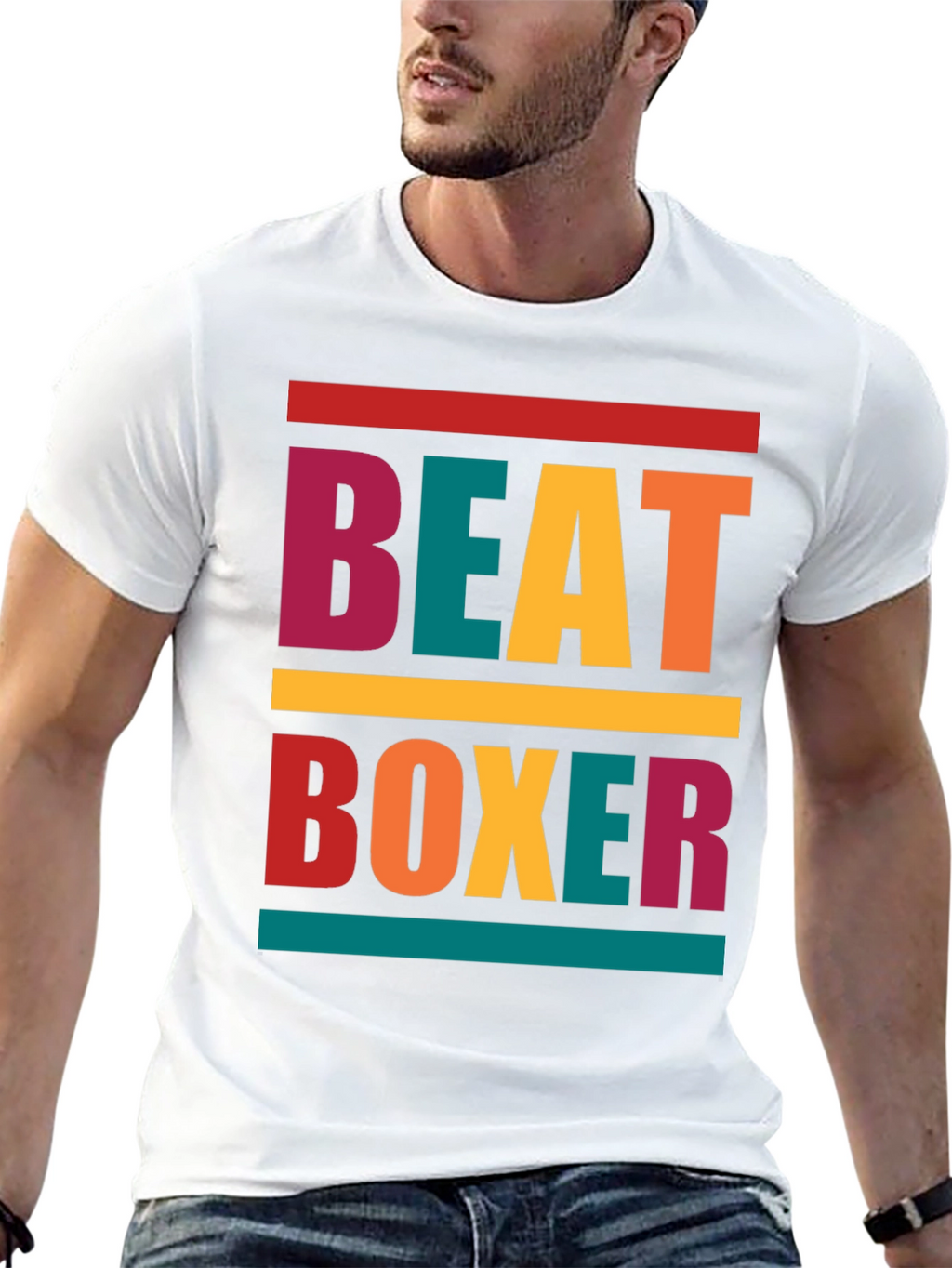 Retro Beat Boxer Graphic Tee - Trendy Mens T-Shirt