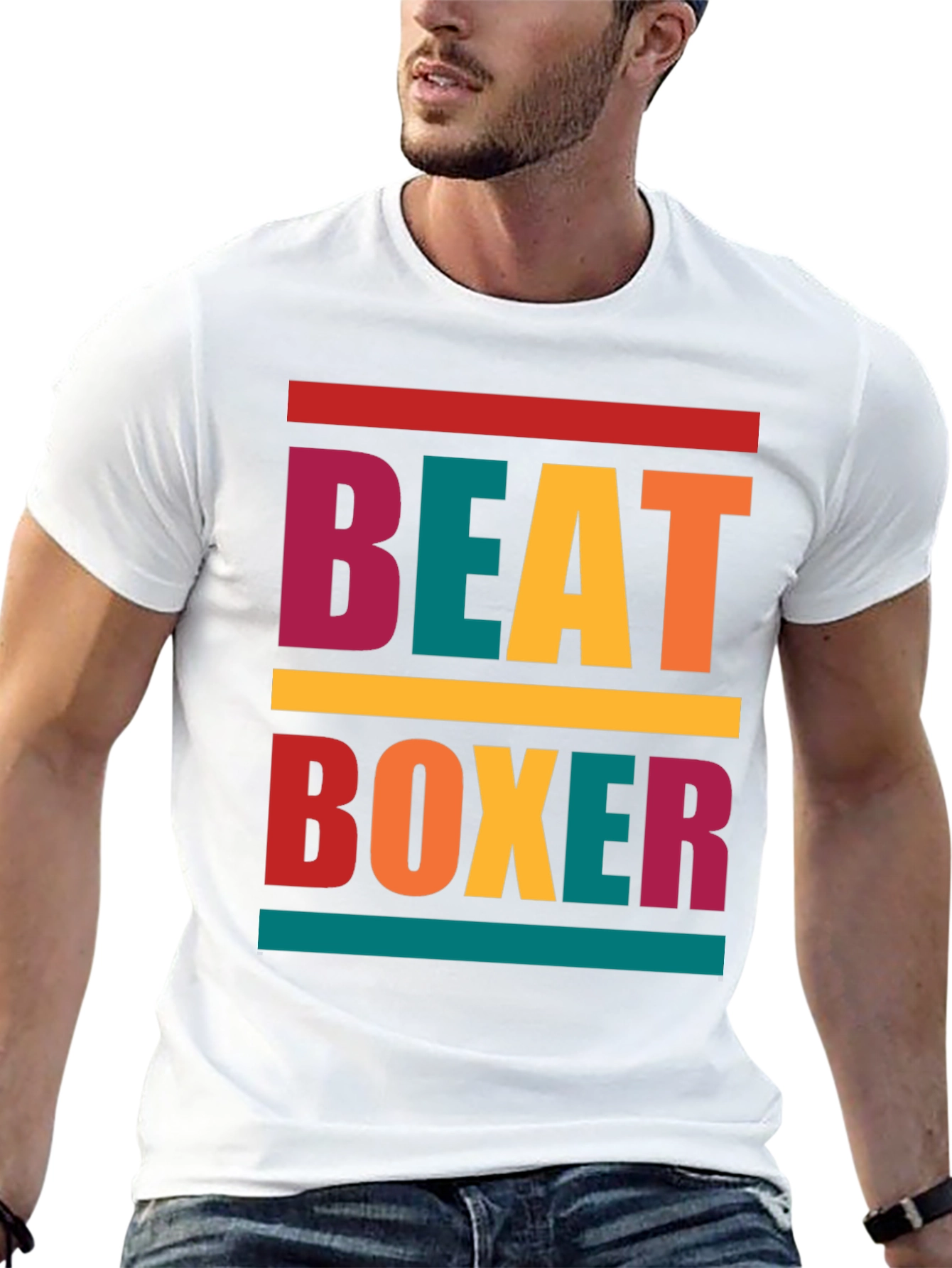 Retro Beat Boxer Graphic Tee - Trendy Mens T-Shirt