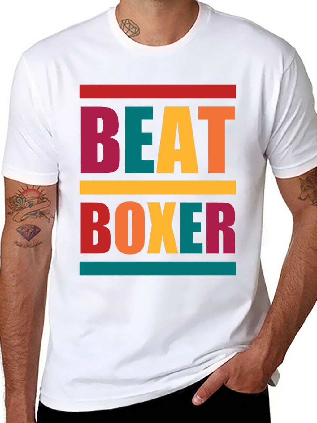 Retro Beat Boxer Graphic Tee - Trendy Mens T-Shirt