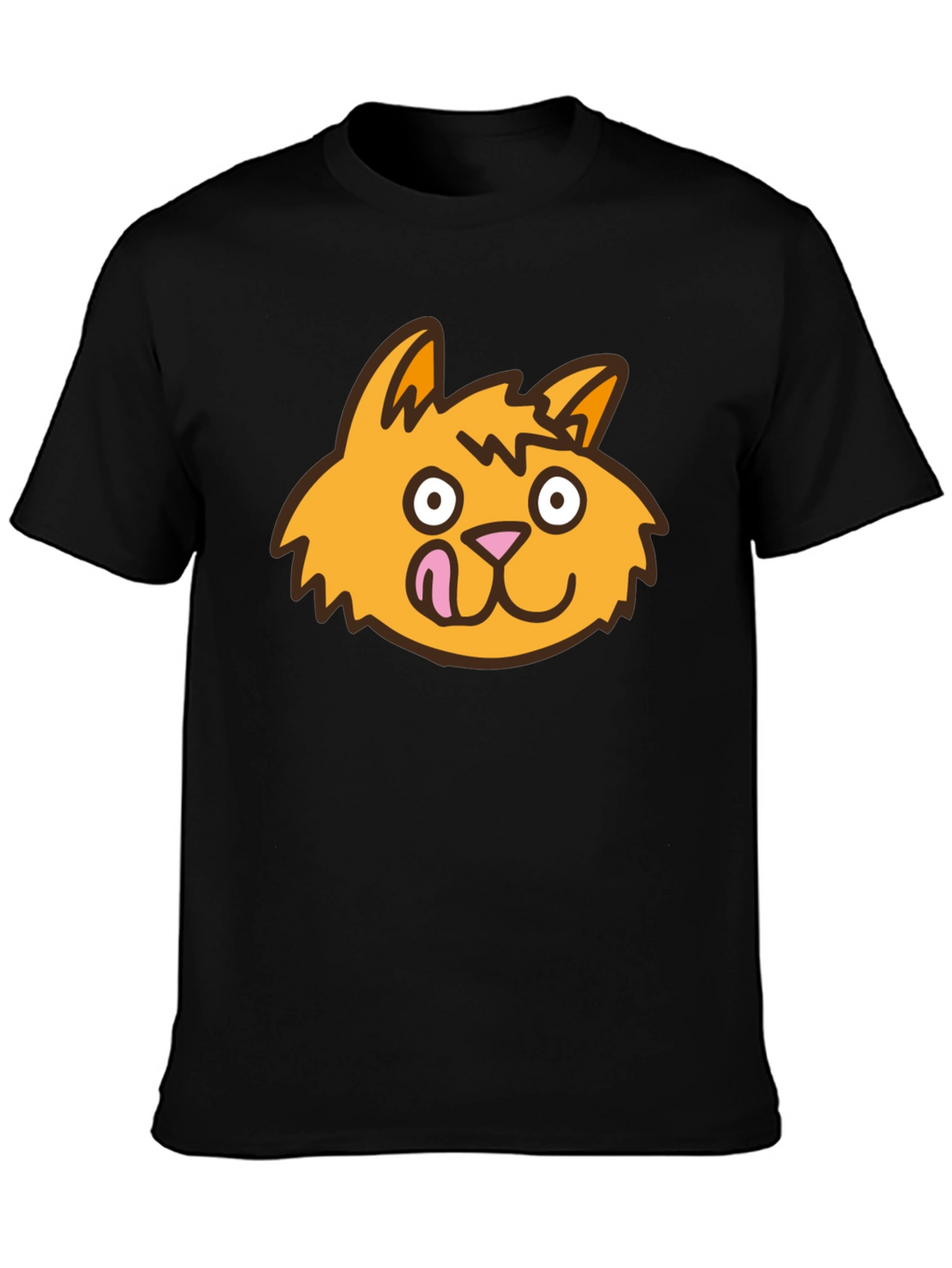 Funny Cat Tongue T-Shirt - Black