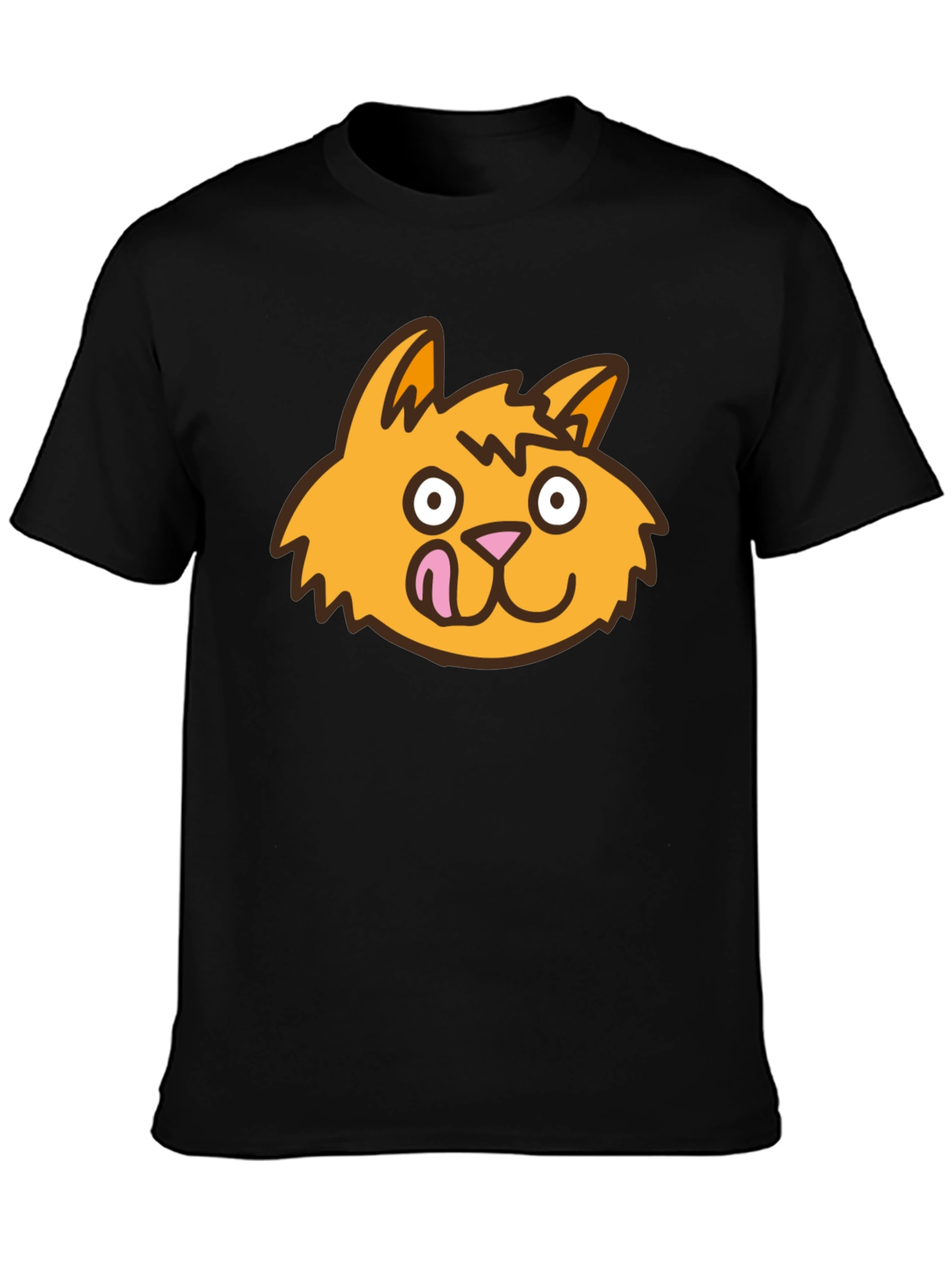 Funny Cat Tongue T-Shirt - Black