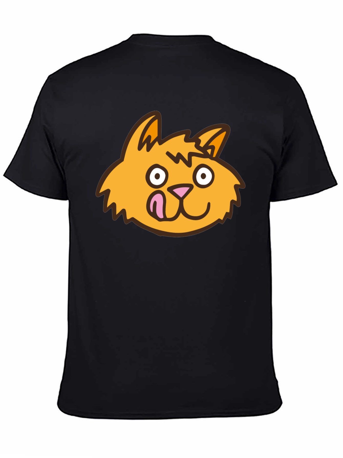 Funny Cat Tongue T-Shirt - Black