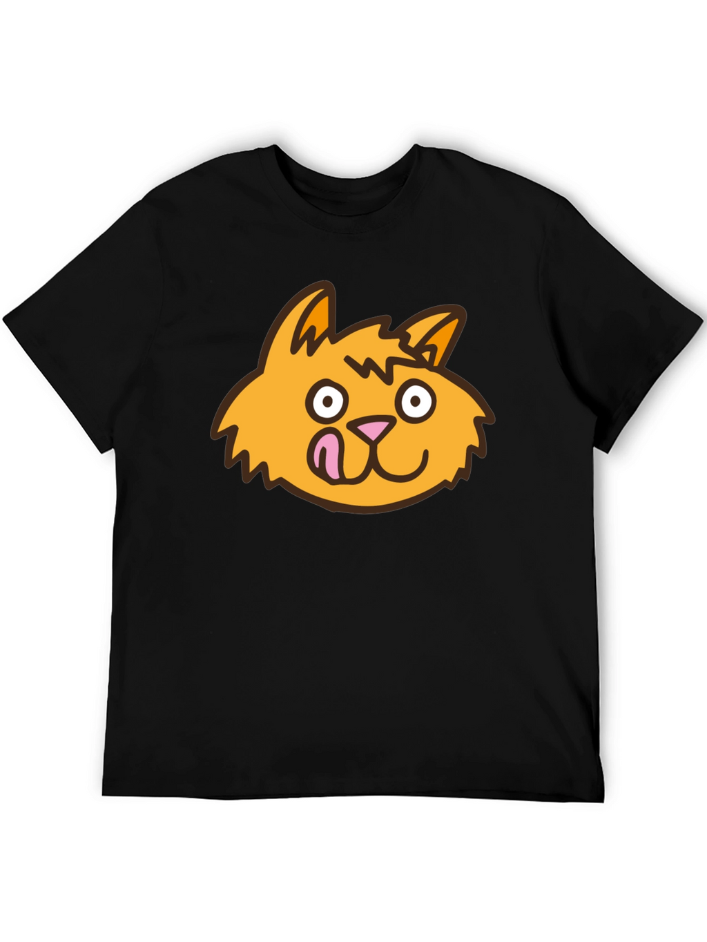 Funny Cat Tongue T-Shirt - Black