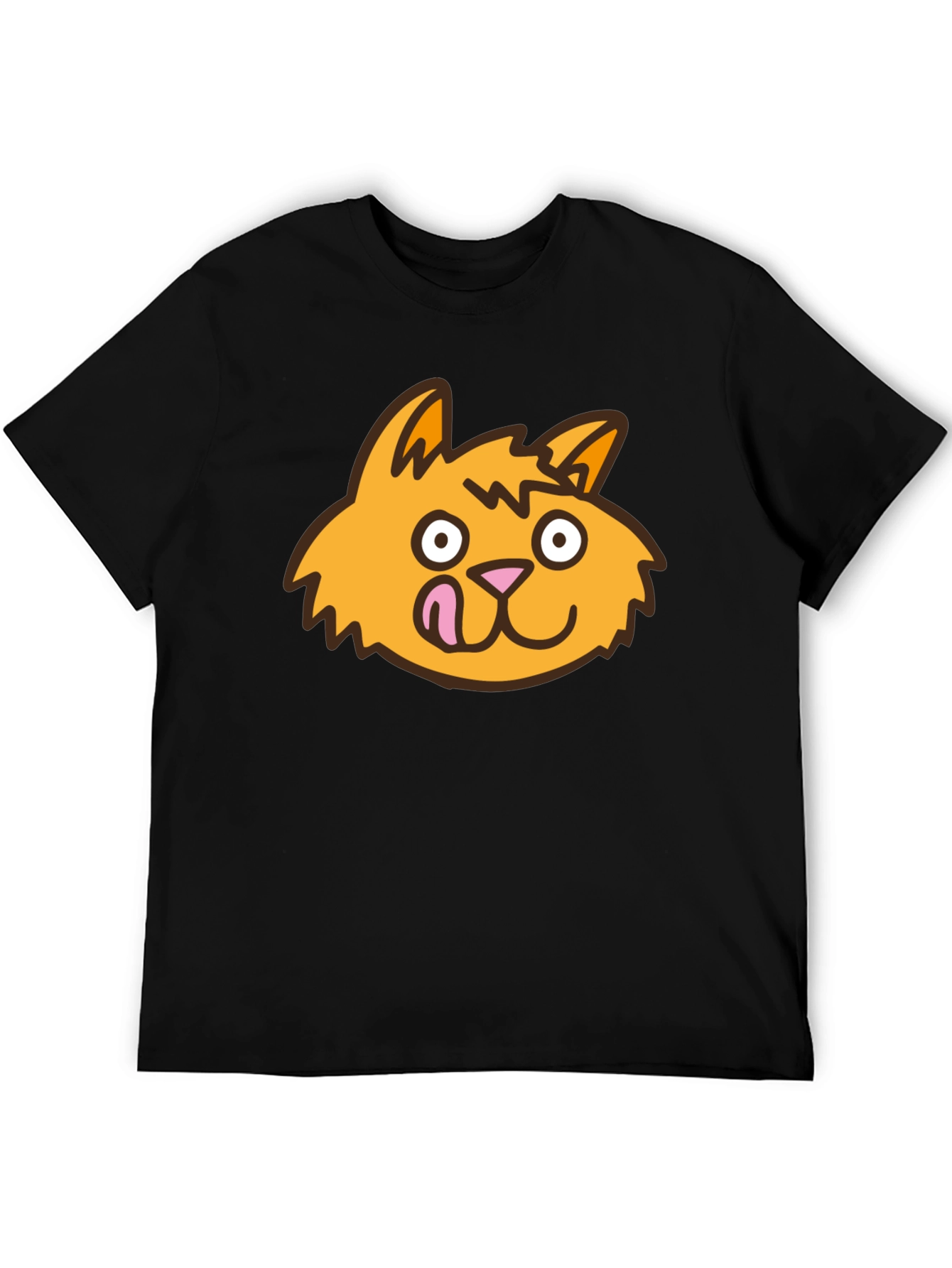 Funny Cat Tongue T-Shirt - Black