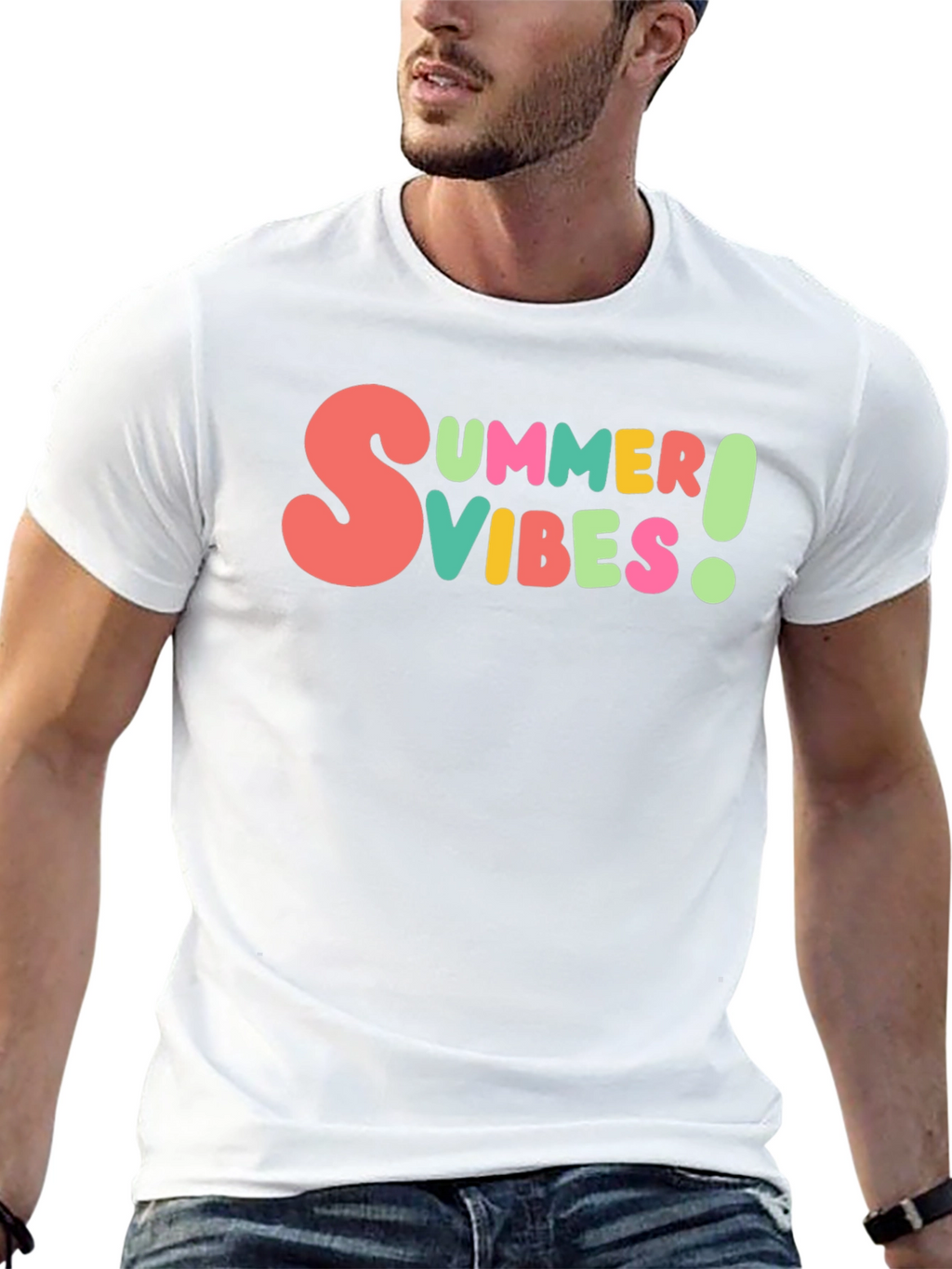 Summer Vibes Graphic Tee - Casual Black T-Shirt