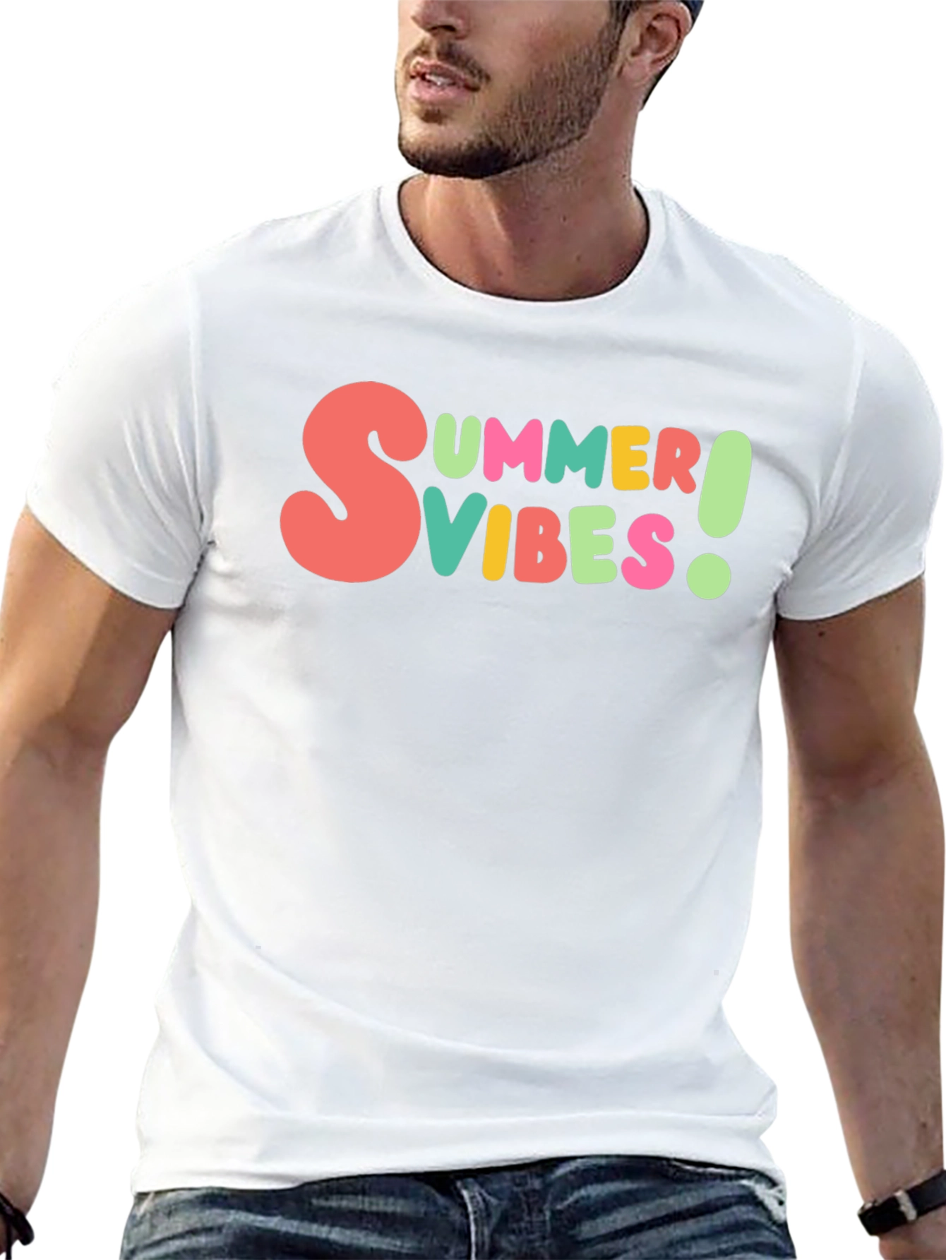Summer Vibes Graphic Tee - Casual Black T-Shirt