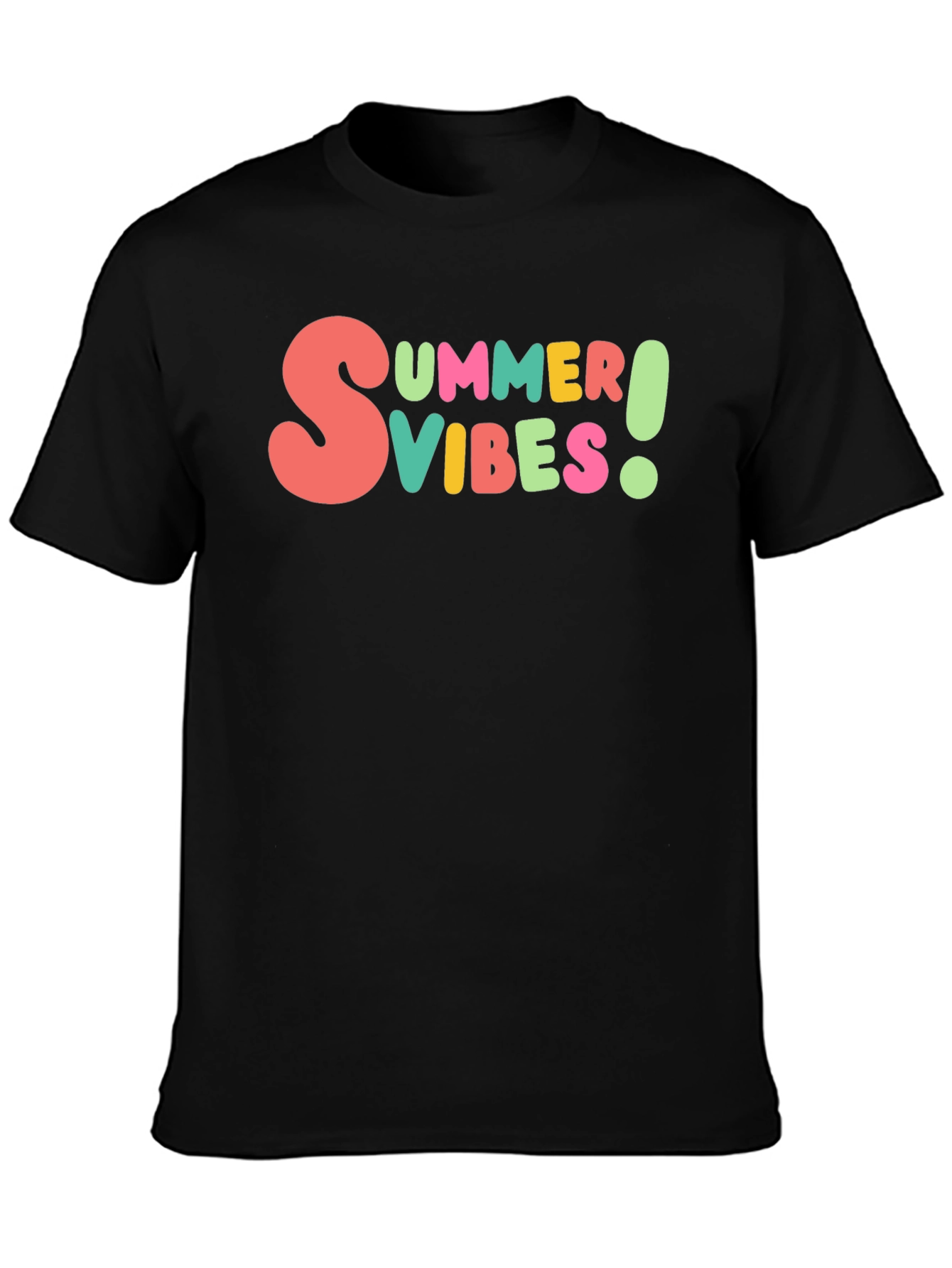 Summer Vibes Graphic Tee - Casual Black T-Shirt
