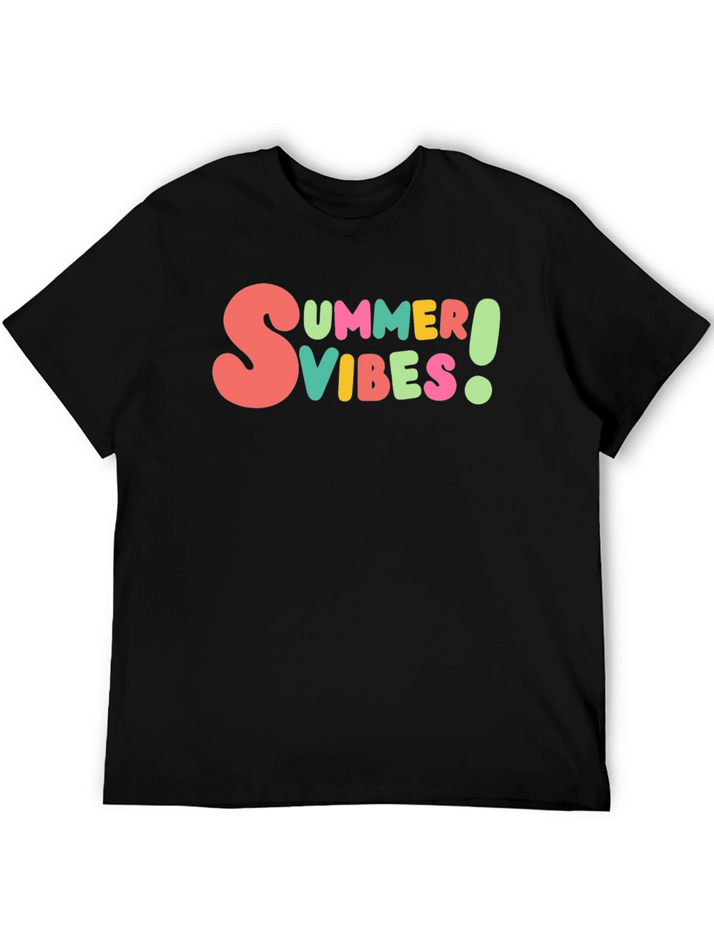 Summer Vibes Graphic Tee - Casual Black T-Shirt