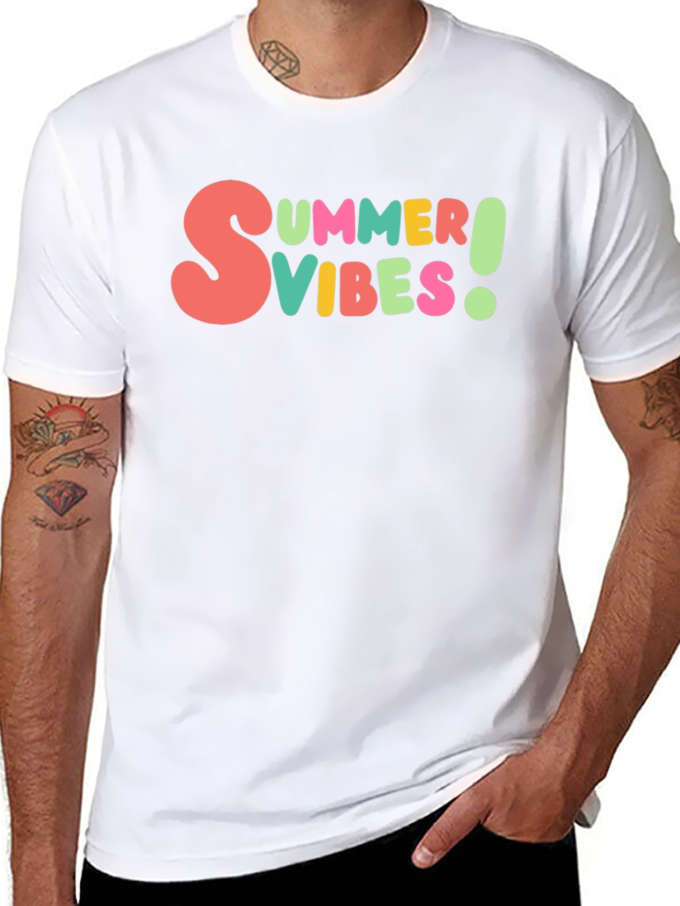 Summer Vibes Graphic Tee - Casual Black T-Shirt