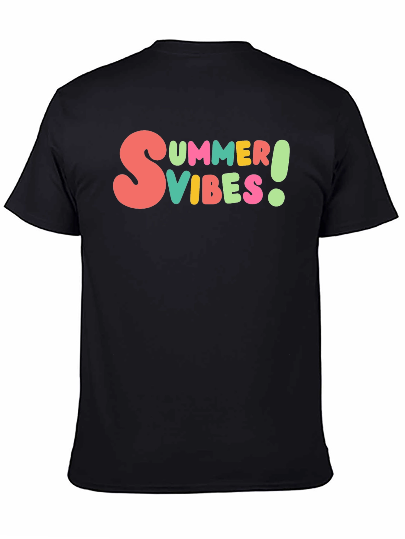 Summer Vibes Graphic Tee - Casual Black T-Shirt