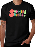 Summer Vibes Graphic Tee - Casual Black T-Shirt
