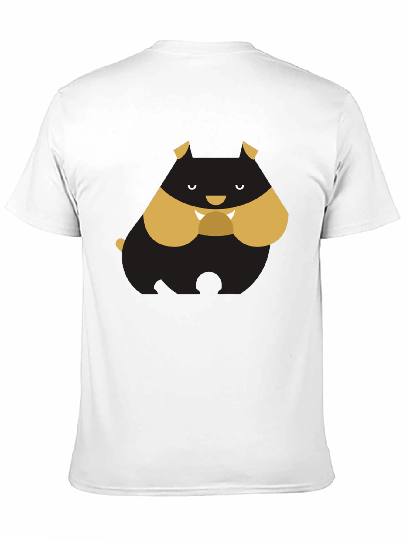 Cartoon Bulldog Graphic Tee - Black T-Shirt