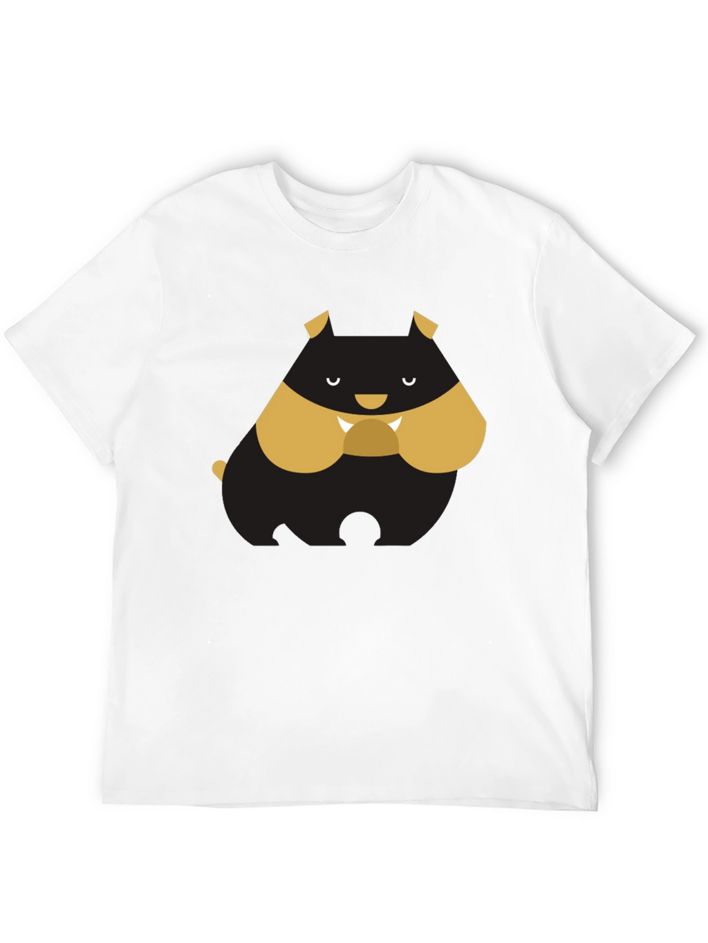 Cartoon Bulldog Graphic Tee - Black T-Shirt