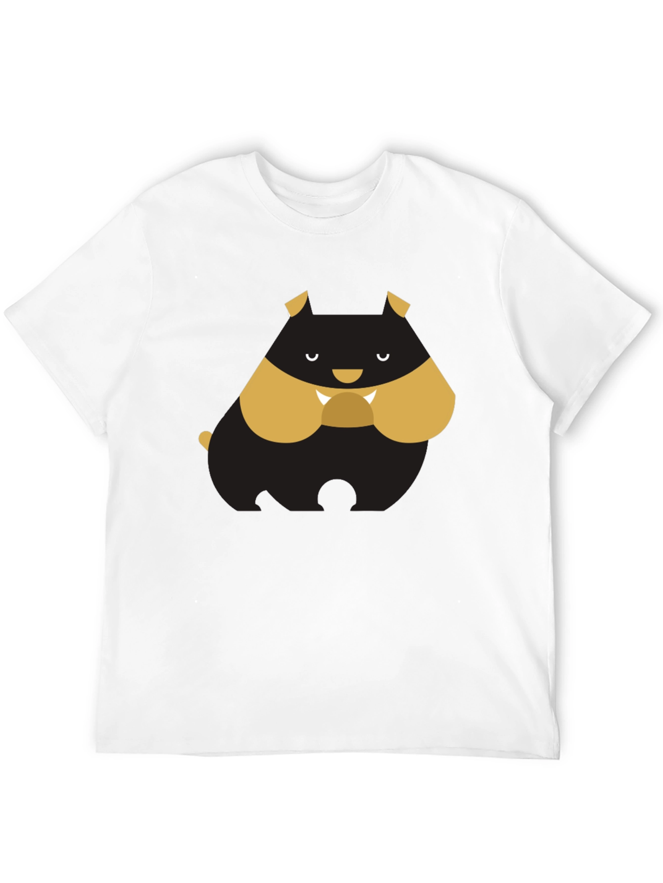 Cartoon Bulldog Graphic Tee - Black T-Shirt
