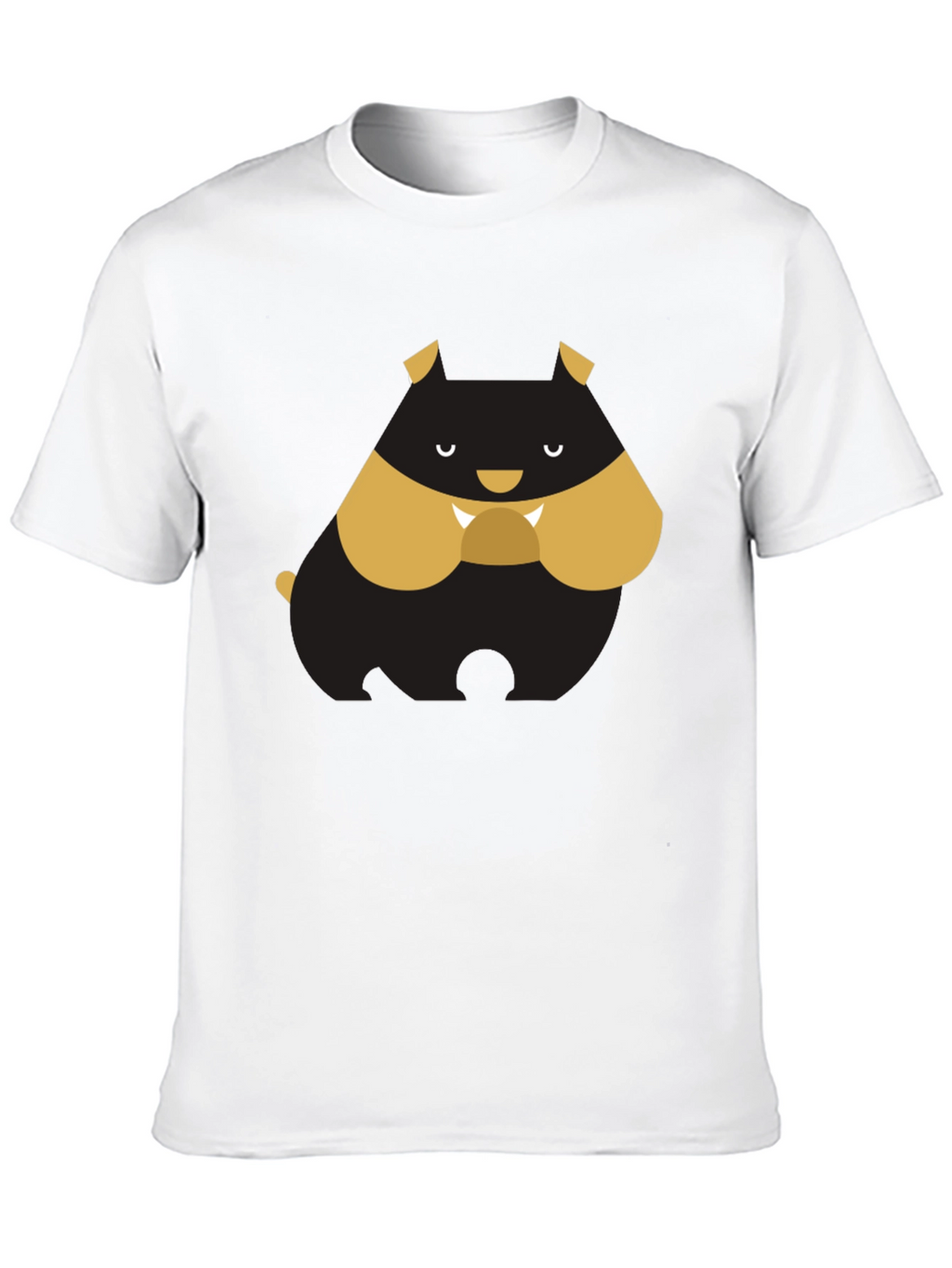 Cartoon Bulldog Graphic Tee - Black T-Shirt