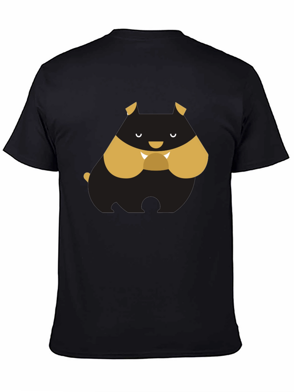 Cartoon Bulldog Graphic Tee - Black T-Shirt