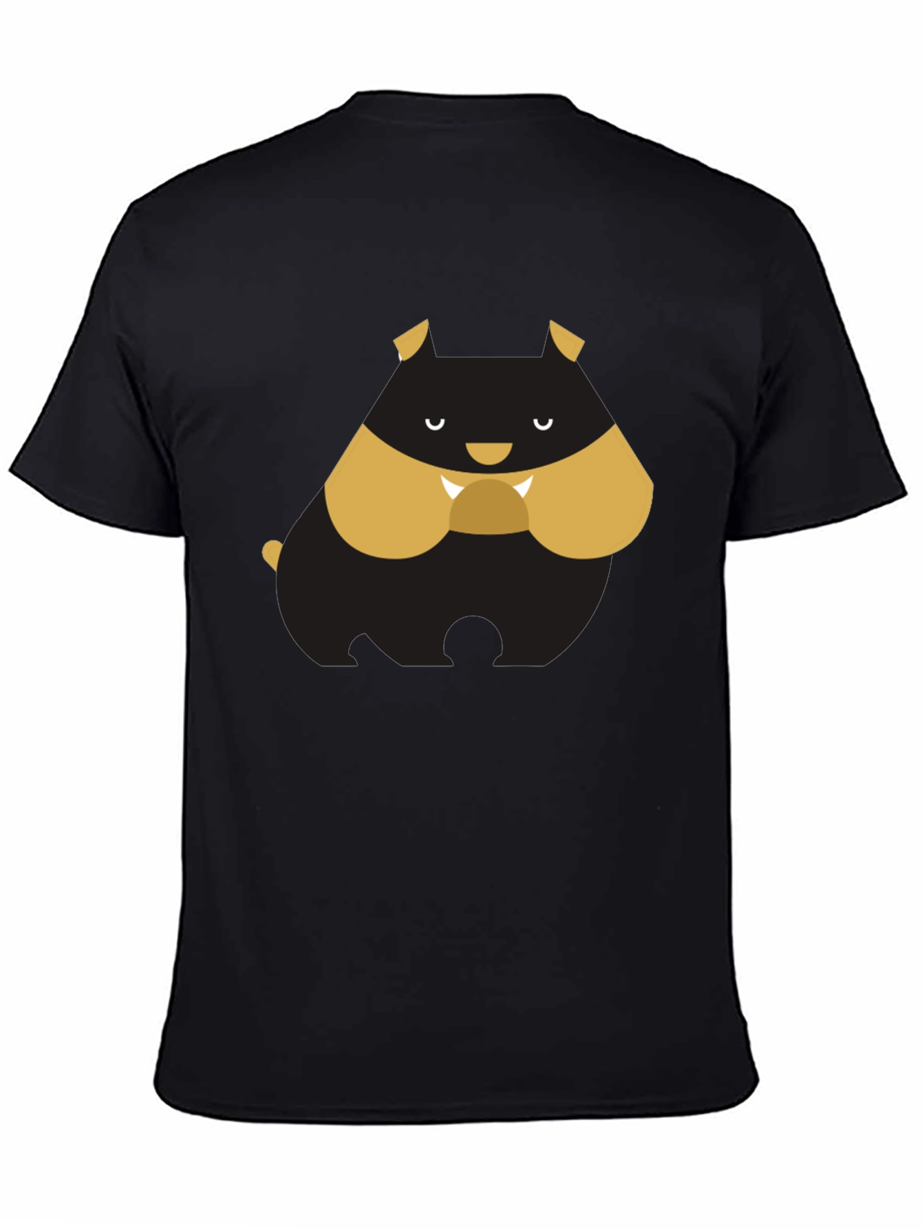 Cartoon Bulldog Graphic Tee - Black T-Shirt