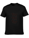 TRY Graphic Print Black T-Shirt
