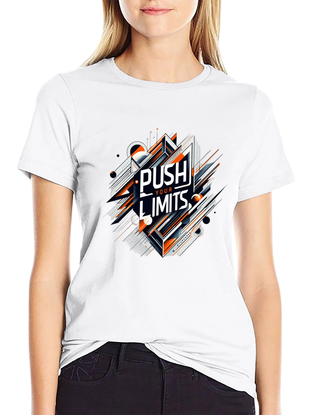Push Your Limits Graphic Tee - Premium Black T-Shirt