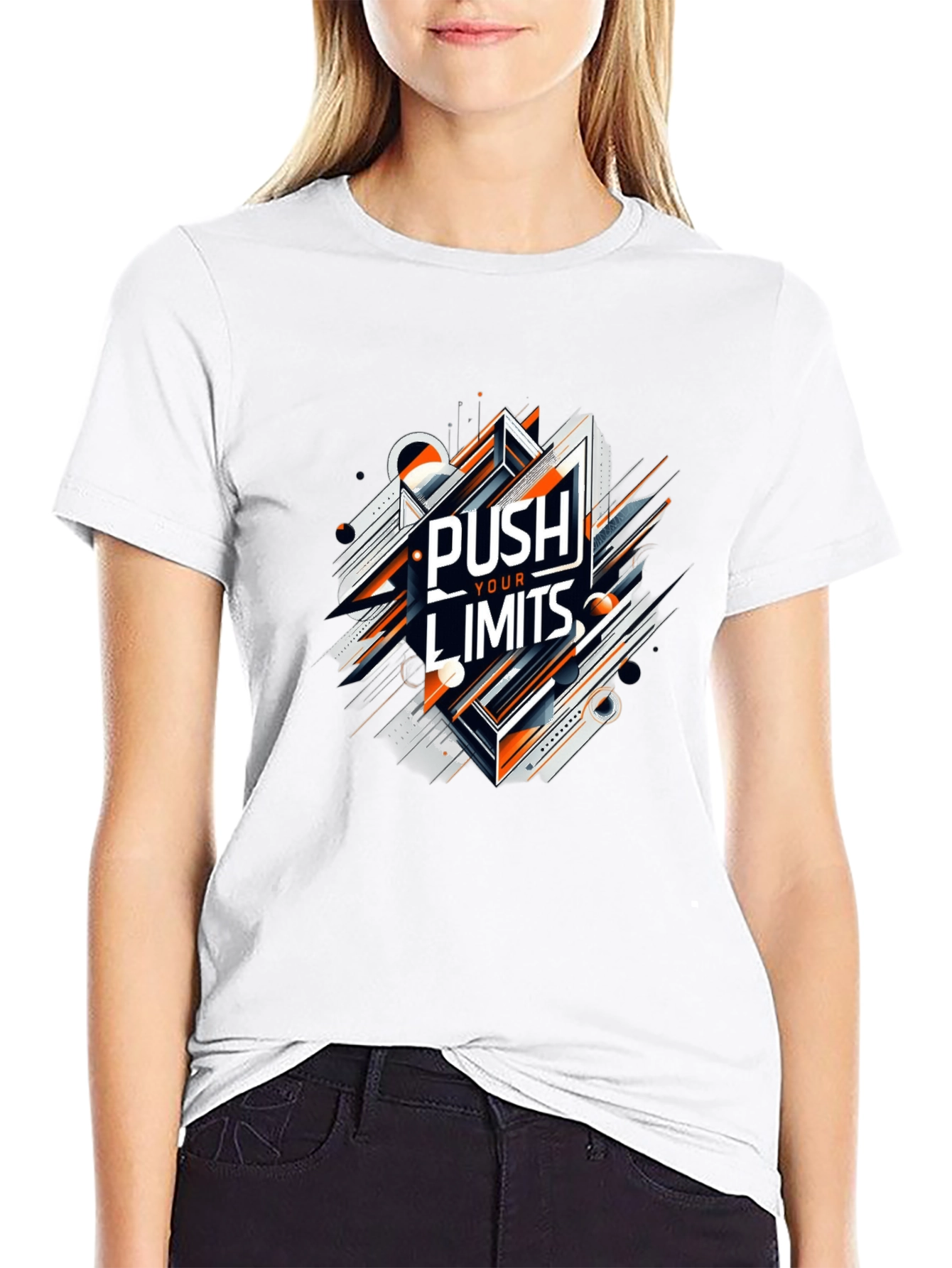 Push Your Limits Graphic Tee - Premium Black T-Shirt