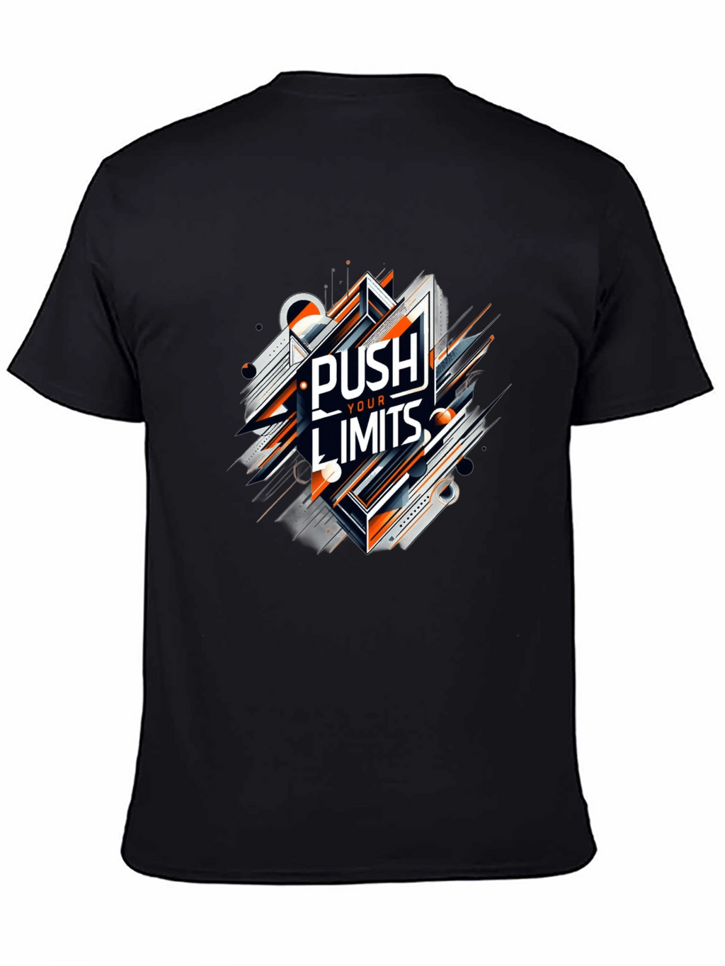 Push Your Limits Graphic Tee - Premium Black T-Shirt