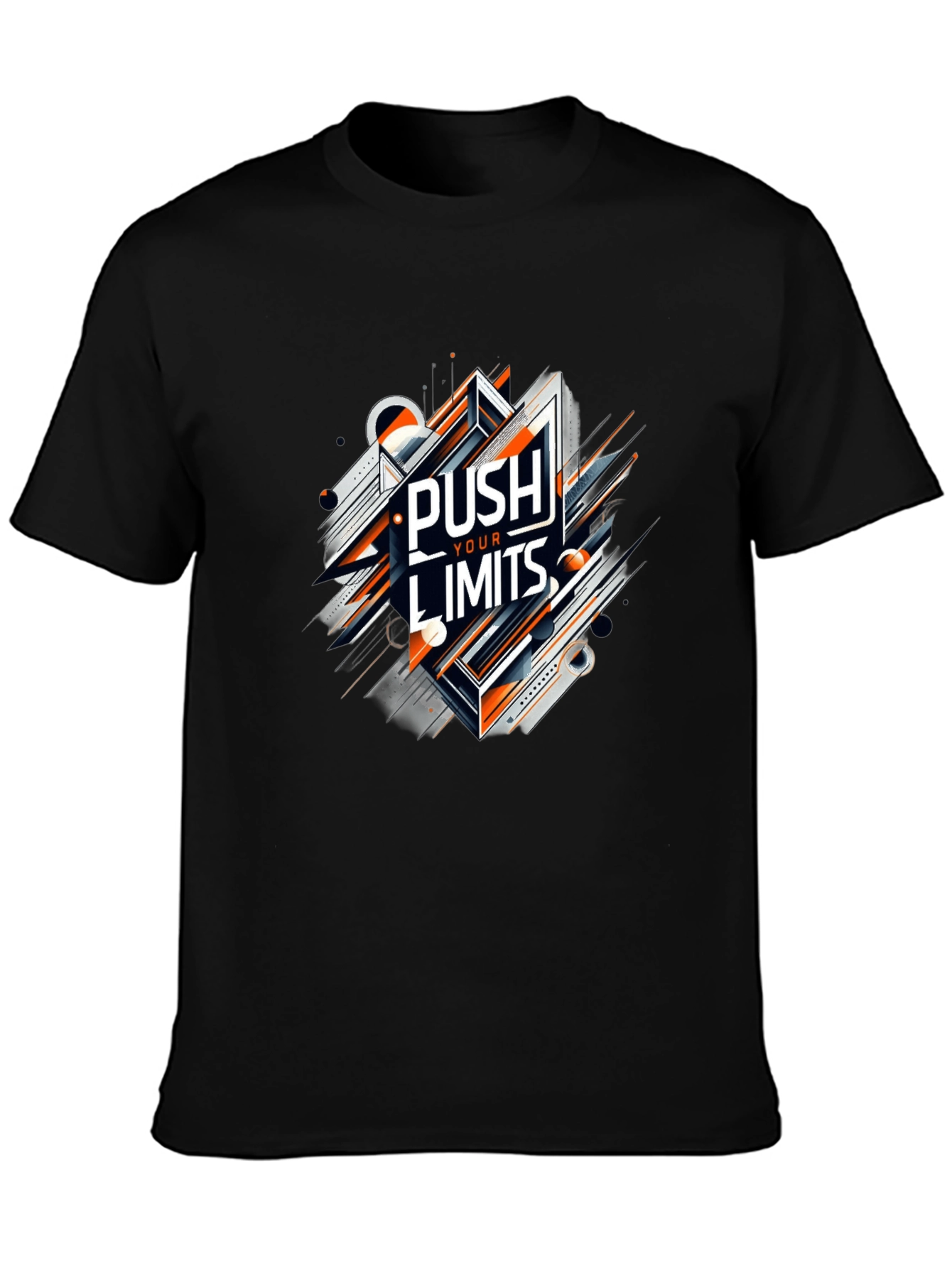 Push Your Limits Graphic Tee - Premium Black T-Shirt