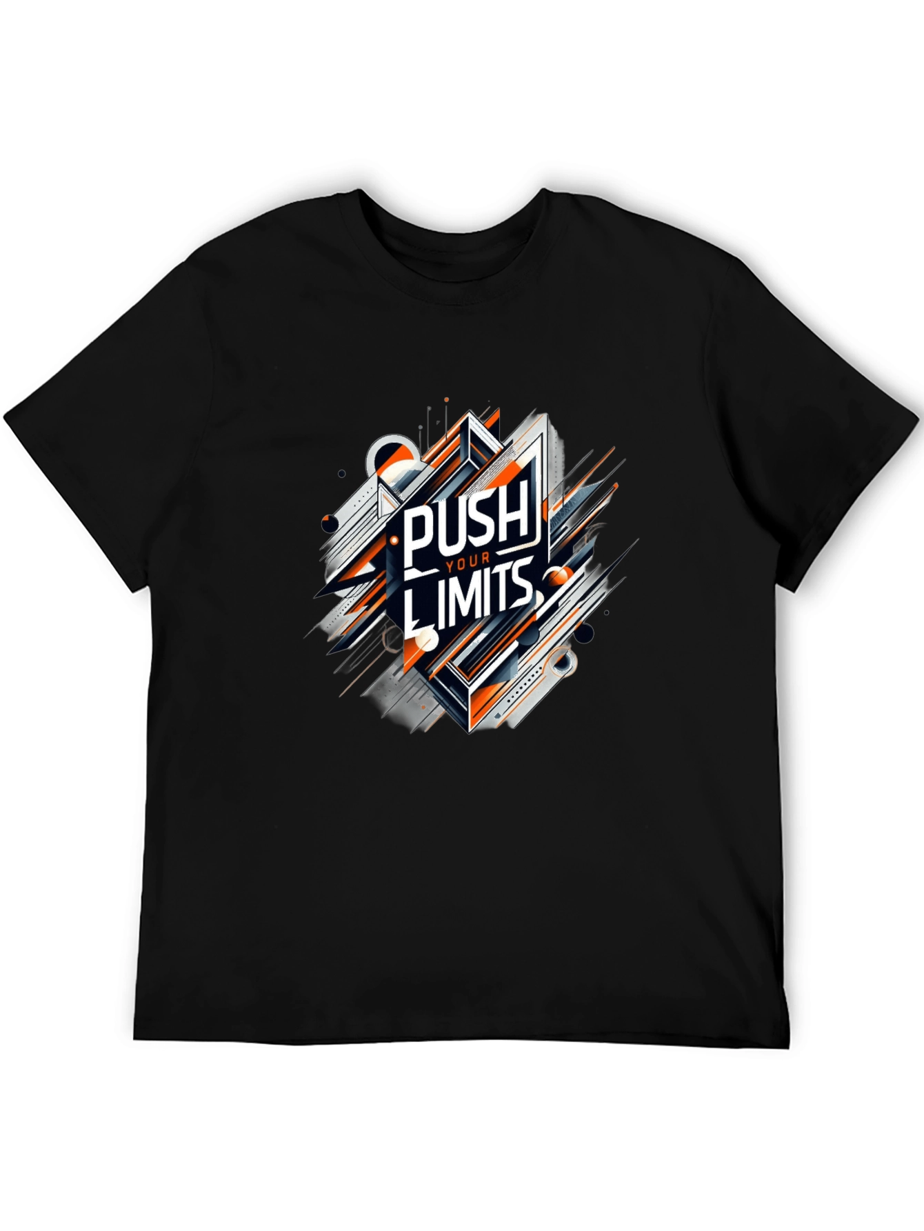Push Your Limits Graphic Tee - Premium Black T-Shirt