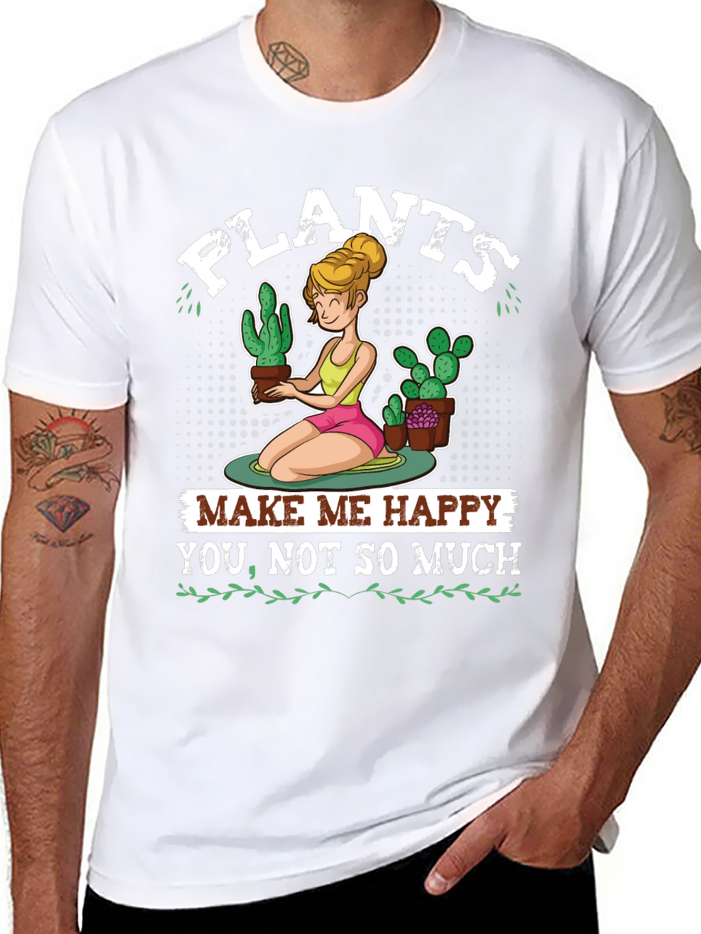 Plants Make Me Happy Graphic T-Shirt