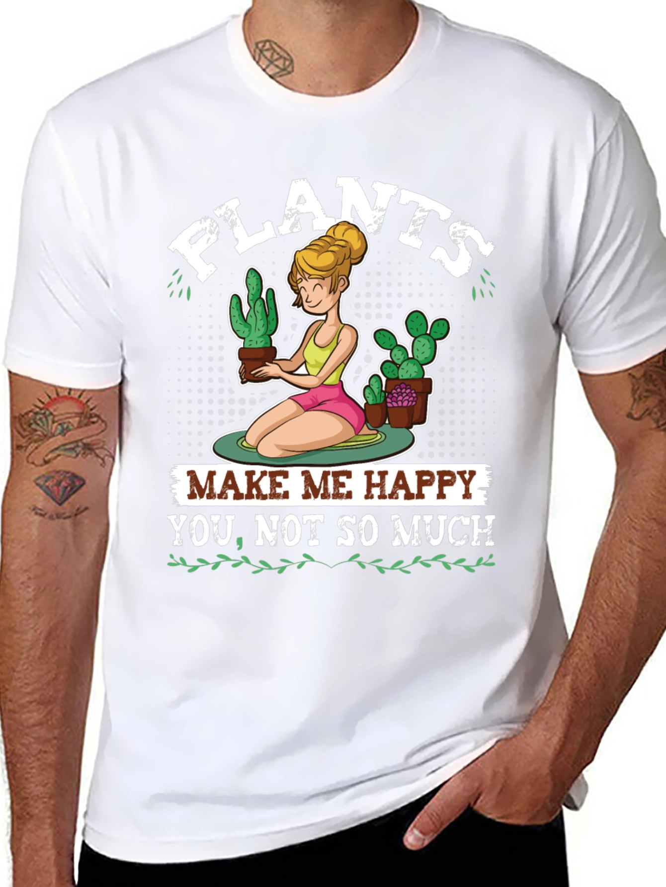 Plants Make Me Happy Graphic T-Shirt