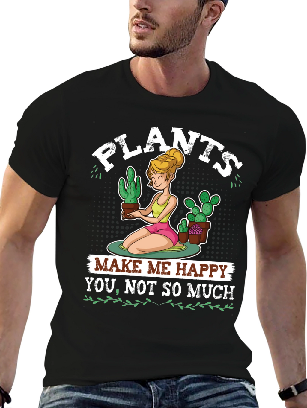 Plants Make Me Happy Graphic T-Shirt