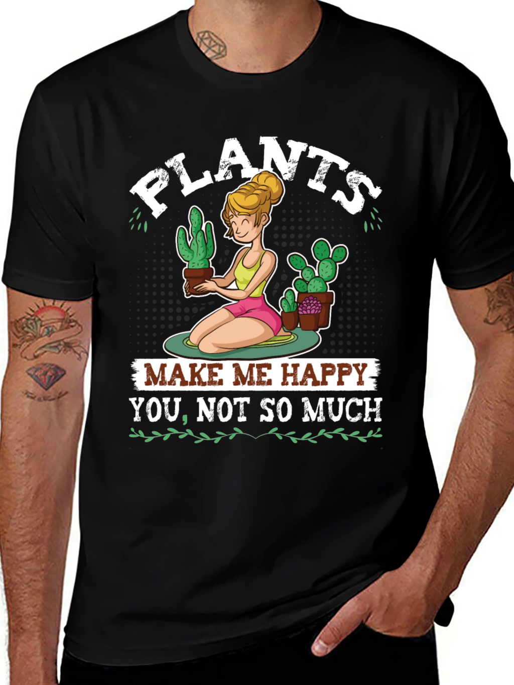 Plants Make Me Happy Graphic T-Shirt