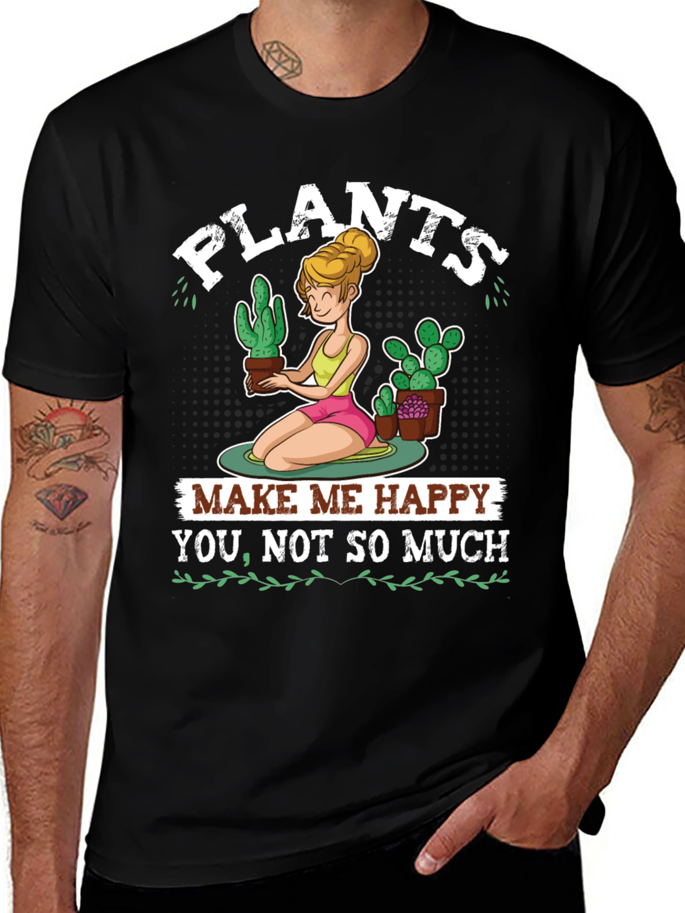 Plants Make Me Happy Graphic T-Shirt