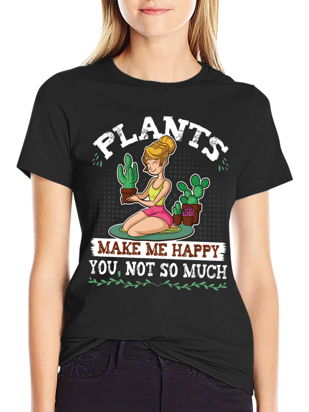 Plants Make Me Happy Graphic T-Shirt