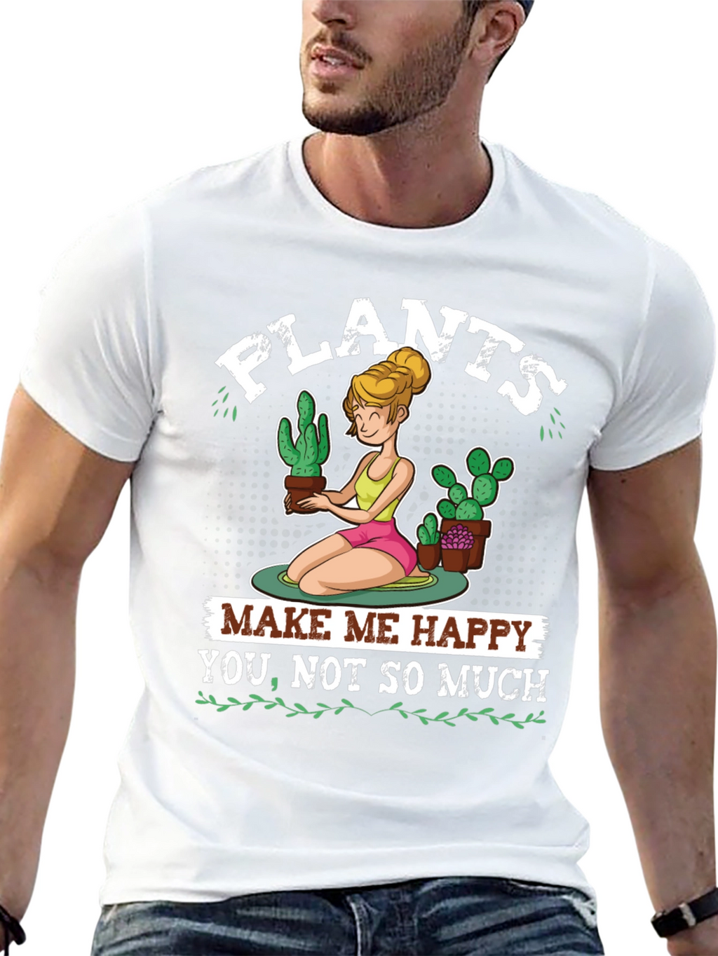 Plants Make Me Happy Graphic T-Shirt