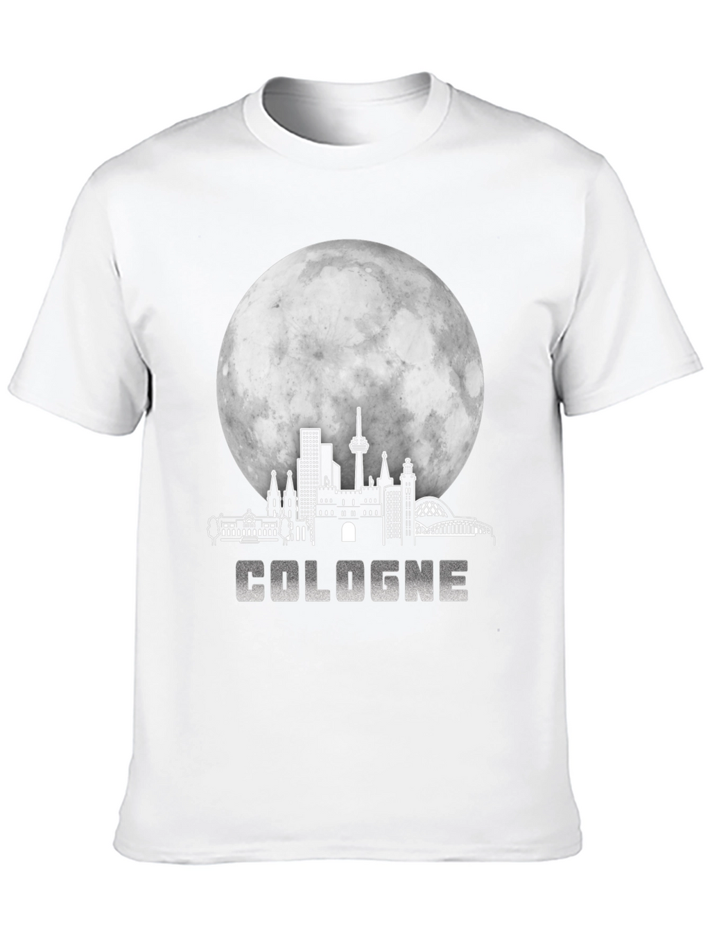 Cologne Cityscape Moon Black T-Shirt