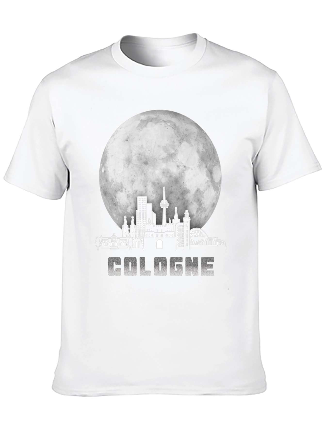 Cologne Cityscape Moon Black T-Shirt