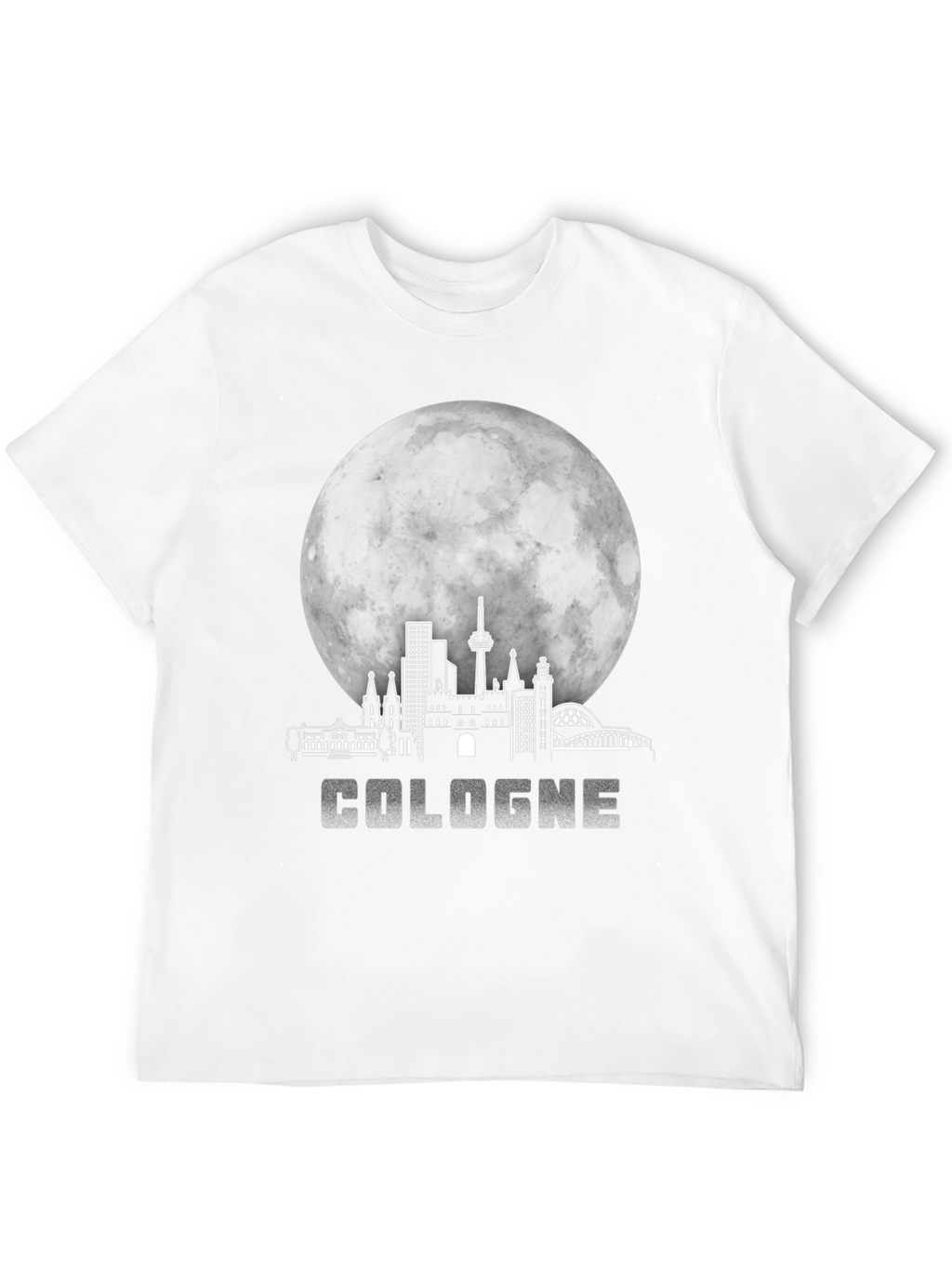 Cologne Cityscape Moon Black T-Shirt