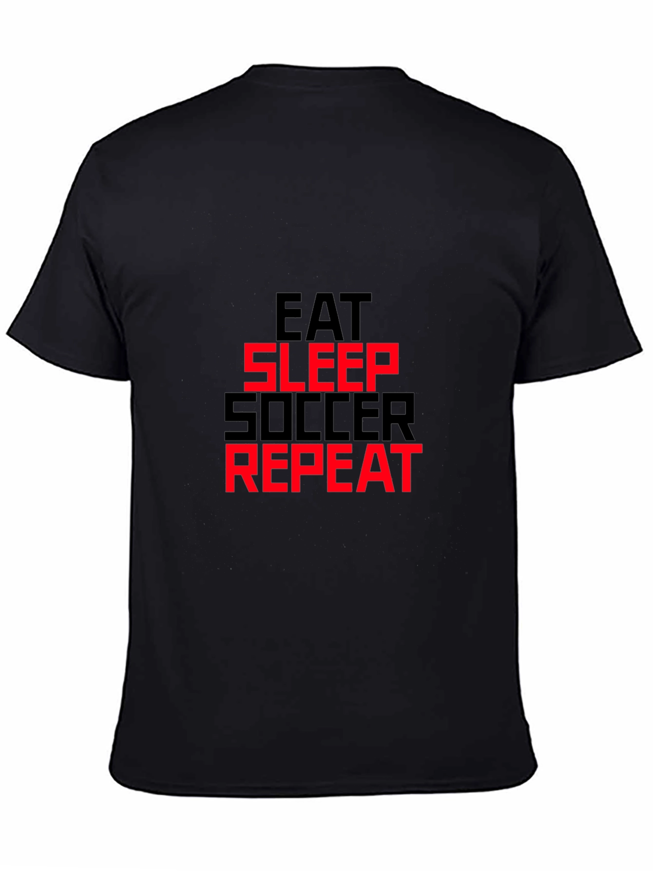 Eat Sleep Soccer Repeat T-Shirt - Black Graphic Tee