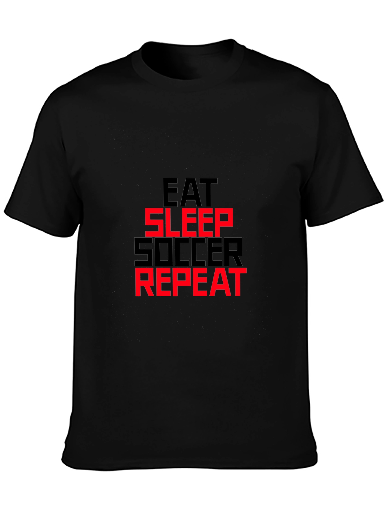 Eat Sleep Soccer Repeat T-Shirt - Black Graphic Tee