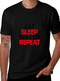 Eat Sleep Soccer Repeat T-Shirt - Black Graphic Tee