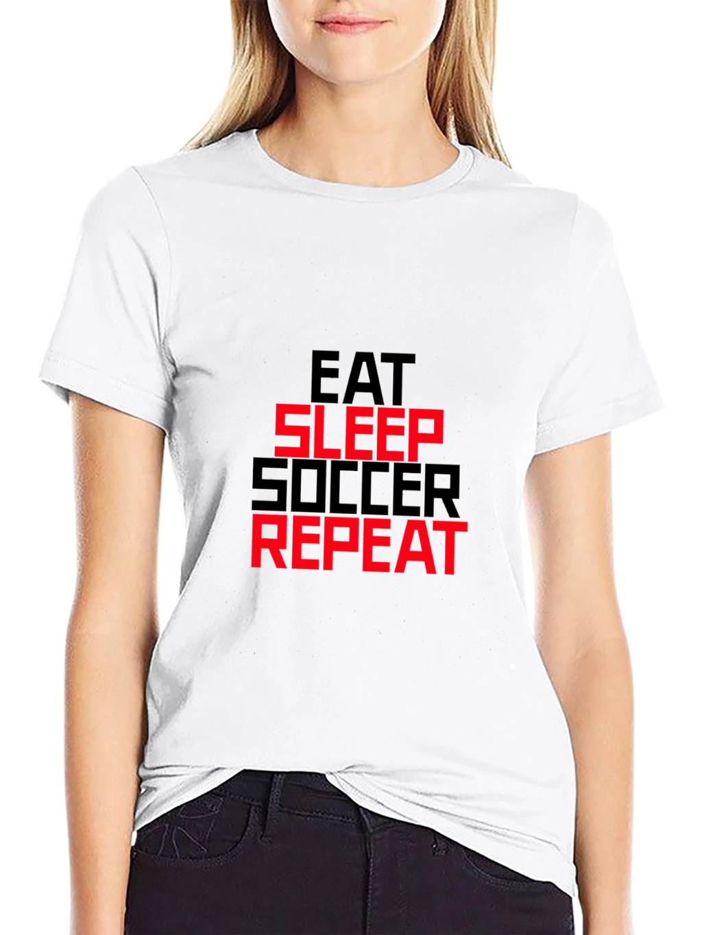 Eat Sleep Soccer Repeat T-Shirt - Black Graphic Tee